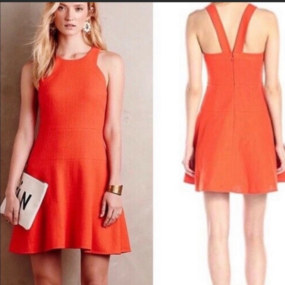 Anthropologie 4 collective women’s basketweave strapped flirty dress